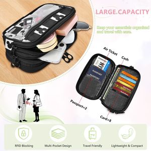 Bolsos cruzados transparentes de PVC con diseño de dibujos animados negros personalizados, portátiles, 3 en 1, ligeros, de poliéster, con cierre de cremallera, tipo bandolera. - Product Image 3