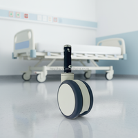 Roue pivotante médicale en polyuréthane/TPR de 5 pouces, rotation à 360°, frein à pédale latérale/verrouillage total, protections filetées, roues pour lit d'hôpital