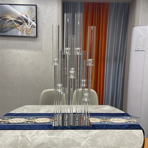 Porte-bougie de mariage en cristal, élégance définie, décoration de table élégante pour réception de mariage, fête prénuptiale - Product Image 5