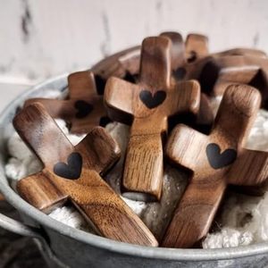 Croce per il mio cuore regalo di incoraggiamento con croce in legno per alleviare lo Stress da dita regali per alleviare lo Stress da tasca piccola croce - Product Image 2