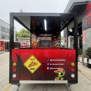 נייד קפה בציר טאקו חם כלב מהיר עגלת קניות עגלת פיצה אוכל משאית עם מטבח מלא אוכל מרובע - Product Image 3