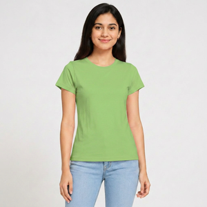 Camisetas de Verano Transpirables para Mujer, Cuello Redondo, Manga Corta, Logotipo Personalizado, 100% Algodón Jersey, Impresión Digital, Venta al Por Mayor - Product Image 1