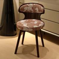 Chaise de salle à manger BST en bois massif, style français minimaliste moderne, avec dossier pivotant, pieds en hêtre, revêtement en tissu pour la salle à manger à domicile
