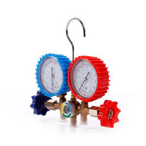 R22 410a HVAC Brass <span class=keywords><strong>CT</strong></span>-536 Double <span class=keywords><strong>Manifold</strong></span> <span class=keywords><strong>Gauge</strong></span> Conjunto com Válvula de Diagnóstico 4-Way Pressão sem Visão Vidro - Product Image 5