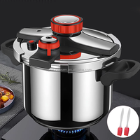 Casserole à pression en acier inoxydable, contrôle de la pression à 2 vitesses, durable, libération rapide, ustensile de cuisine facile à nettoyer, compatible avec les cuisinières à gaz