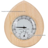 Desain Modern Jendela Transom Kayu Solid dengan Termohigrometer Elektrik, Aksesori Ruang Sauna Tetesan Air Suhu Tinggi Blue Dolphin