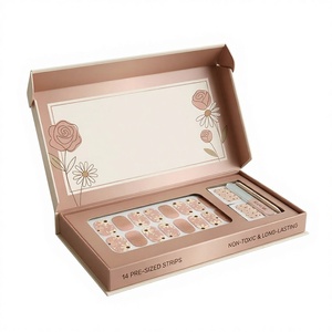 <span class=keywords><strong>Ongles</strong></span> en gel semi-durcis avec illustration florale rose pour un style esthétique pastoral, qualité salon, sans HEMA, bandes d'<span class=keywords><strong>ongles</strong></span> OEM - Product Image 1