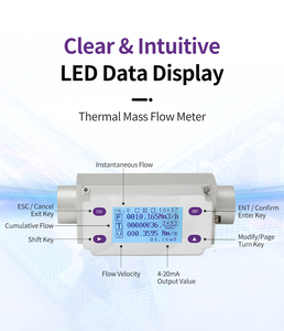 Débitmètre massique thermique à insertion OEM RS485 pour gros tuyaux, affichage LCD quatre lignes, capteur en alliage d'aluminium, débitmètre de <span class=keywords><strong>gaz</strong></span> - Product Image 3