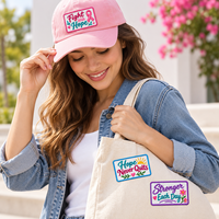 Patchs brodés personnalisés avec citation inspirante, applique ruban rose personnalisée pour sac fourre-tout, vêtements, accessoires de mode, badges