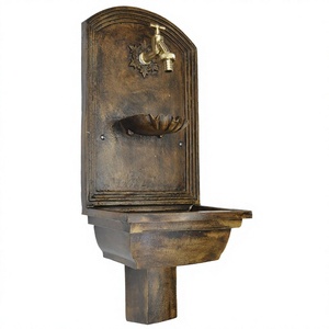 Fontaine murale de jardin montée sur l'extérieur Style vintage Fabrication de très bonne qualité Fontaine murale élégante en fonte avec bassin - Product Image 1