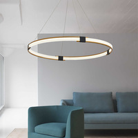 Lustre LED simple de style nordique, en forme d'anneau, luminaire suspendu au plafond
