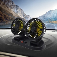Ventilateur de voiture double tête 12V/24V d'origine, accessoires automobiles pour véhicule, camion, refroidissement d'air, ventilateur USB universel F201