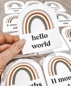 Signe d'annonce de naissance acrylique bébé jalon <span class=keywords><strong>arc</strong></span>-<span class=keywords><strong>en</strong></span>-<span class=keywords><strong>ciel</strong></span> bébé Photo accessoires acrylique jalon disques - Product Image 3