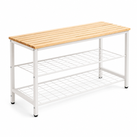 Banc à chaussures réglable à plusieurs niveaux avec cadre en acier robuste et assise en bois, organisateur de rangement pour entrée et couloir