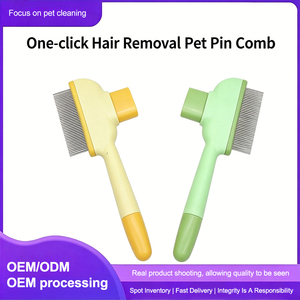 Cat Grooming <b>Brush</b> Stainless Steel Deshedding Comb for Hair Cleaning Hair Removal Dog Cat Slicker <b>Brushes</b> - Product Image 5