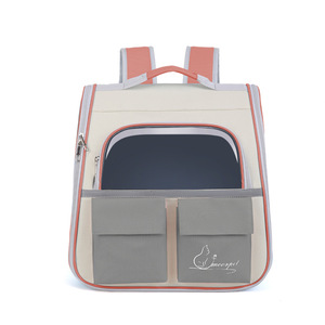 Meowpet Pet <b>Backpack</b> Carrier Oxford Cloth Breathable Color-Blocked For <b>Cats</b> And Dogs - Product Image 5