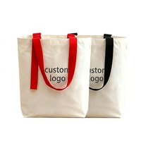 Tas Tote Kanvas Kapas Kapasitas Sedang Custom dengan Pegangan untuk Penyimpanan & Hadiah