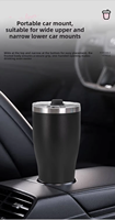 Gobelet de voiture isotherme double paroi en acier inoxydable 304 de qualité alimentaire, 20 oz, forme cintrée, pour cadeaux d'affaires américains transfrontaliers