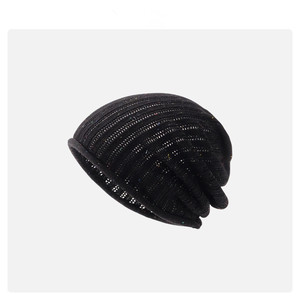 2024 nouvelle couleur petit mince respirant Pile chapeau femmes printemps et été loisirs tricoté Slouchy Beanie - Product Image 3
