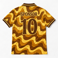 Maillot de football vintage avec col, en polyester respirant, sublimation personnalisée, style streetwear, maillot de foot rétro