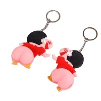 Dessin animé drôle fesses en caoutchouc souple porte-clés décompression jouet Pvc jouet clé pendentif