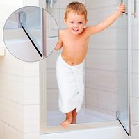 Burlete de silicona negra para puerta de ducha, tira de sellado inferior de goma impermeable para el hogar, baño, cocina, dormitorio