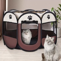 Universelles geschlossenes Katzen- und Hundezelt für Katzen-Abferkelzimmer, achteckiger Tierkäfig, Gehege, Bett