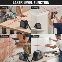 Télémètre laser 3-en-1 avec ruban métrique de 5 m, laser de 40 m avec ligne de visée et tête magnétique auto-rétractable