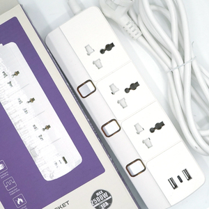 Großhandel Anpassung Home Office 2m Verlängerung kabel Steckdosen leiste mit 1 USB C und 2 USB-Anschlüssen