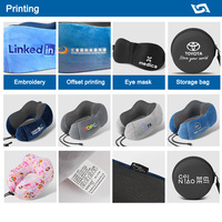 Oreiller en mousse à mémoire de forme de U ergonomique et doux pour avion/bureau/voiture Oreiller cervical de voyage portable avec logo personnalisé
