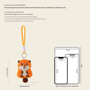 Llavero de Peluche de Lizardo Castor, Colgante de Peluche de Animal, Accesorio para Llavero - Product Image 5