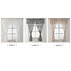 Conjunto de cortinas de cocina transparentes, cortinas de cocina Jacquard, ventanas de cocina listas, para el hogar decoración geométrica, tela de poliéster 100% - Product Image 2