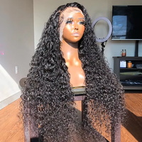 Muestra gratuita de pelo virgen brasileño 1 pieza peluca frontal con ondas de agua para mujeres negras