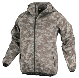 Sudadera con capucha informal para hombre con cierre de cremallera, 100 % poliéster, impermeable - Product Image 1