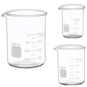 Juego de Vasos Graduados de Vidrio Borosilicato de 100ml, 250ml, 500ml, 800ml y 1000ml, Equipo de Laboratorio - Product Image 4