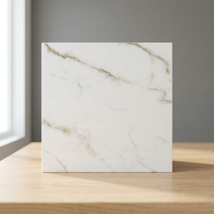 Satvario Classic 600x600mm Glossy Porcelain Tiles White Marble Inspired Interior <b>Wall</b> Floor Collection - Product Image 5