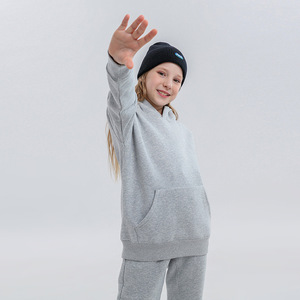 Ensemble de sweat-shirt noir pour enfants, manches longues, couleur unie, pantalon en coton confortable, tenue 2 pièces - Product Image 3