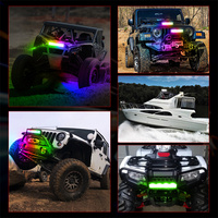 Nouvelle barre lumineuse LED RGB en aluminium de 12 pouces avec contrôle par application, 80W, étanche IP67, 16 millions de couleurs, 8000 lumens pour ATV/UTV