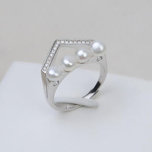 Wenchi Argent S925, Accessoires DIY à extrémité ouverte pour femme, Anneau de perles à incrustation, 4 pièces, Support creux pour perles de 5-5,5 mm, Modèle semi-fini - Product Image 1