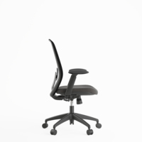 Silla de oficina ergonómica ejecutiva moderna de gran oferta, malla giratoria negra con respaldo medio ajustable para escritorios de computadora