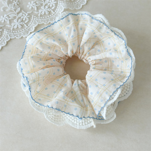 Coletero de Algodón Dulce de 18 cm con Estampado de Lunares y Cuadros, Diadema para Mujer, Estilo Casual, Accesorio para el Cabello Elástico de Alta Calidad - Product Image 5