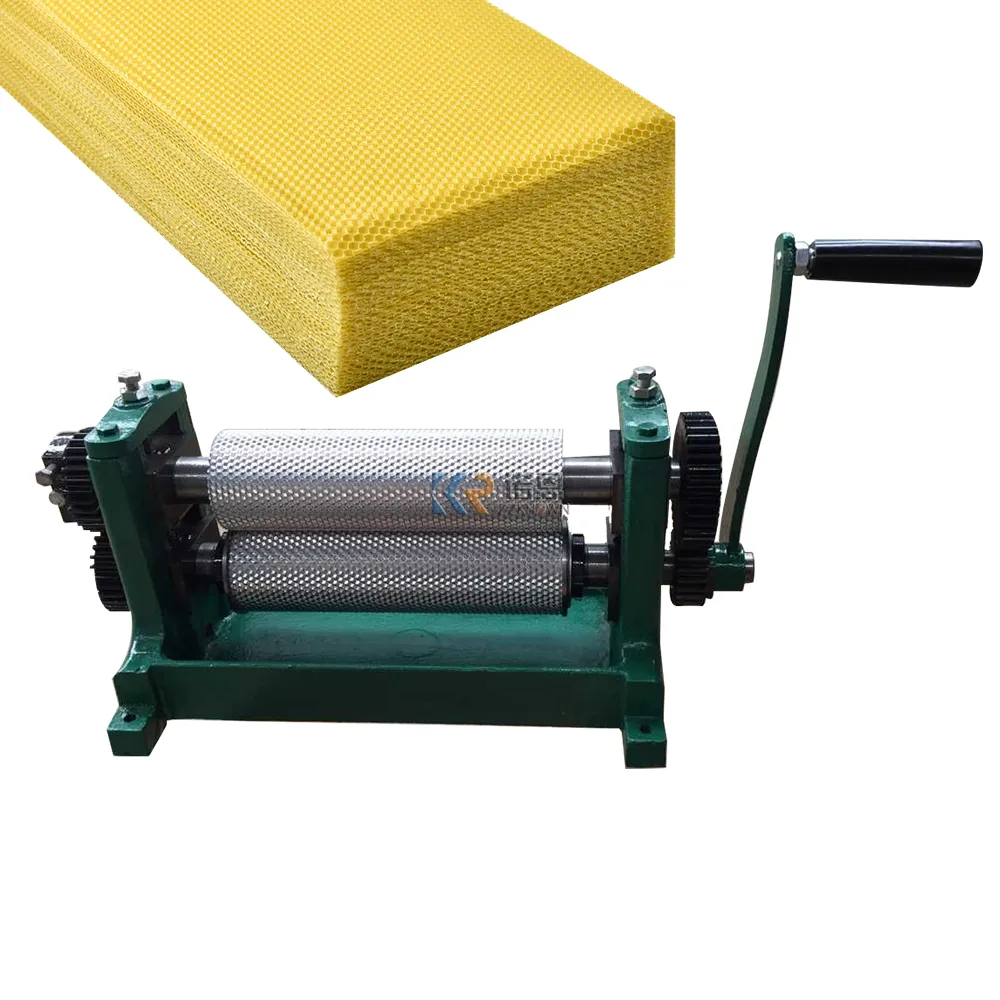 Mesin Fondation, Emboss Roller tekan Bee WaxManual paduan aluminium Roller Embosser Beeswax Foundation mesin