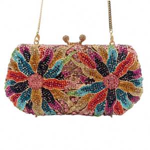 <strong>Metal</strong> Diamond Bling Glitter Rhinestone Bag Wedding Evening Purses Trending Women Gold Crystal Party Clutch Purse - Product Image 5