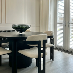 Table à manger en bois massif Kennedy, chaises en bois massif, chaise de salle à manger moderne en cuir et tissu, chaises en bois massif pour <span class=keywords><strong>restaurant</strong></span> - Product Image 6