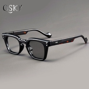 Lunettes de lecture photochromiques pour hommes, anti-lumière bleue, monture métallique carrée rétro, 2025 - Product Image 1