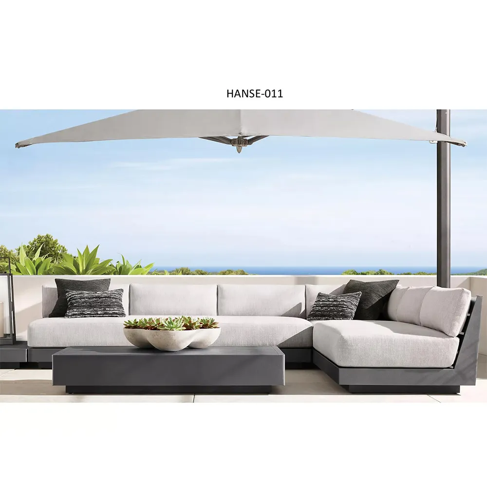 Courtyard Luxus Gartenmöbel Set Aluminium Outdoor Sofa für Freizeit Balkon Wohnzimmer Villa Kombination für Parks