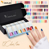 12 pièces/kit Venalisa vernis à ongles Gel coffret cadeau élégant vernis à ongles tremper UV LED haute Piment paillettes système de Gel UV