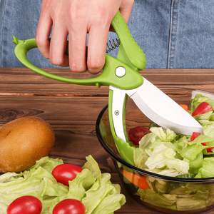 กรรไกรอเนกประสงค์แบบอัพเกรดสำหรับคลุกคลานและสับผักผลไม้ ใบมีดคู่ อุปกรณ์ครัว - Product Image 5