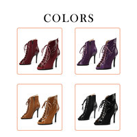 Bottes de danse latine élégantes pour femmes, design élégant avec boucle et lacets, chaussures de danse de salon confortables à talons hauts