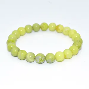 Trade Insurance 4/6/8/10/12ミリメートルHigh Grade Natural Lemon Green Jade Bracelet